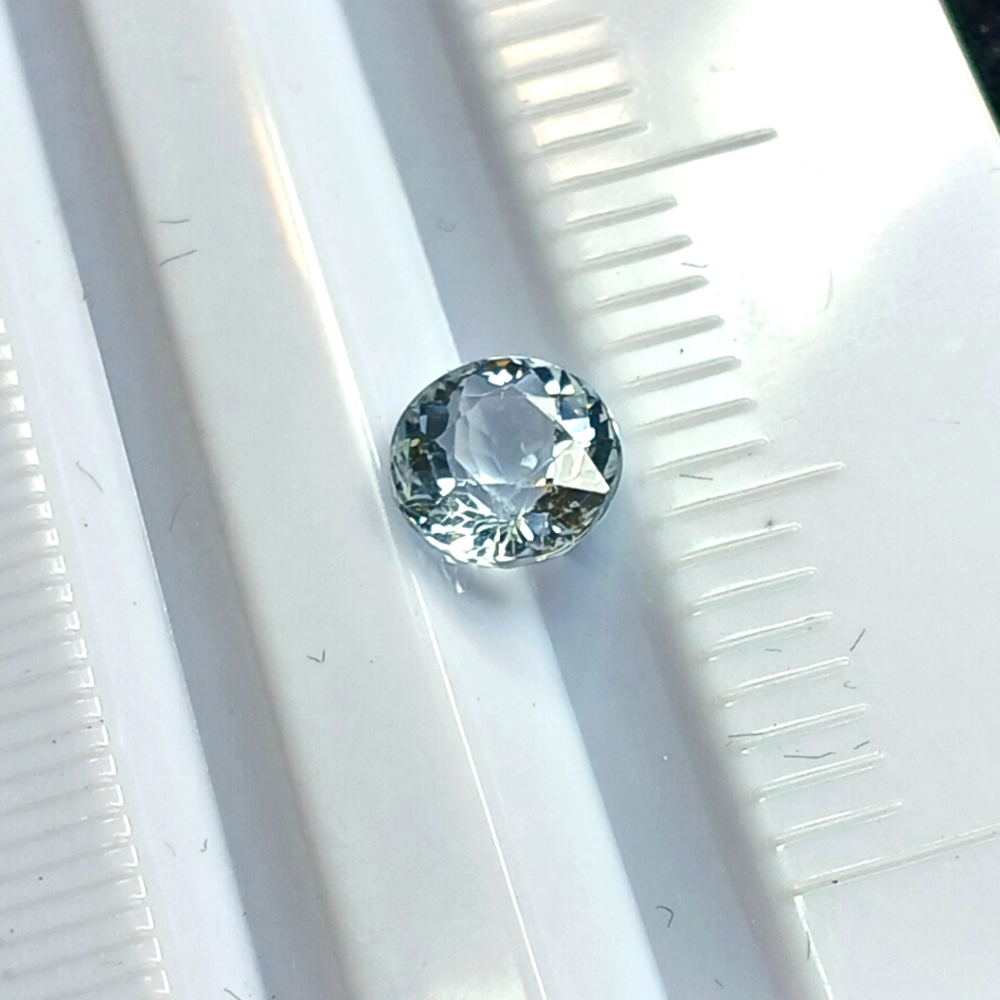 Sparkling Round Aquamarine Gemstone 7mm
